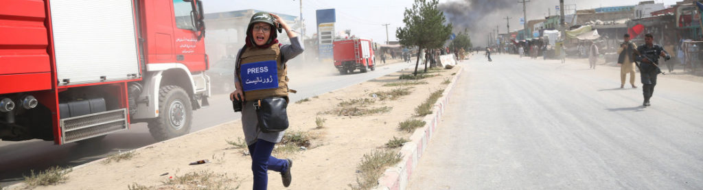 Journalist running away from the site of a bomb attack in Kabul, Afghanistan
Credit: Hollandse Hoogte/Rahmatullah Alizadah Xinhua